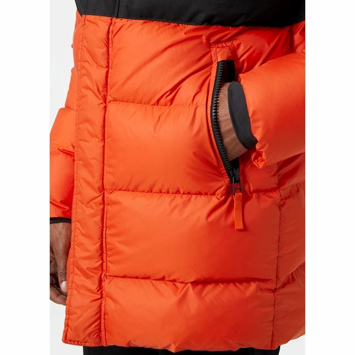 Men's Helly Hansen Active Puffy Long Parka Black / Red | 708-XDOTYF