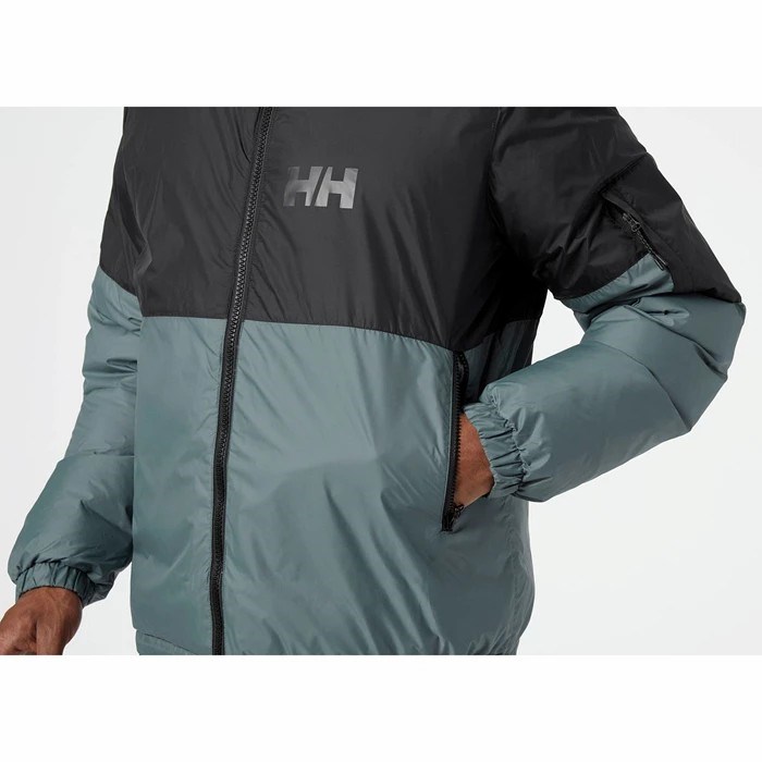 Men's Helly Hansen Active Reversible Aop Casual Jackets Grey | 024-LXYNRI