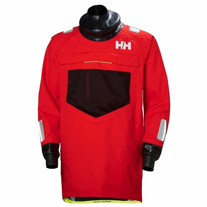 Men's Helly Hansen Aegir Ocean Smock Sailing Jackets Red | 368-BDTACM