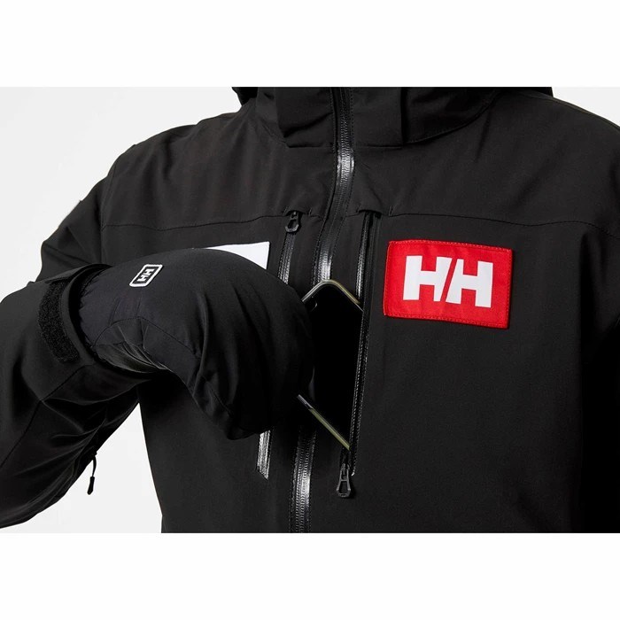 Men's Helly Hansen Alpha Lifaloft Insulated Ski Jackets Black | 718-HEIXCY