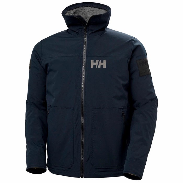 Men's Helly Hansen Arctic Shelled Wool Pile Sailing Jackets Navy | 492-SNORJM