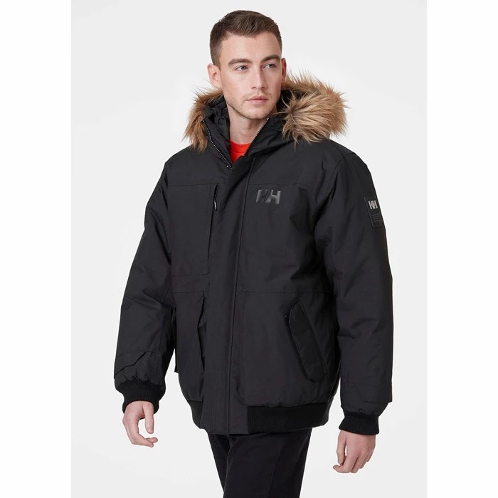 Men's Helly Hansen Barents Bomber Winter Jackets Black | 016-MGQCVR