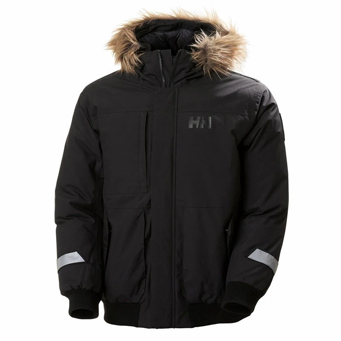 Men\'s Helly Hansen Barents Bomber Winter Jackets Black | 016-MGQCVR