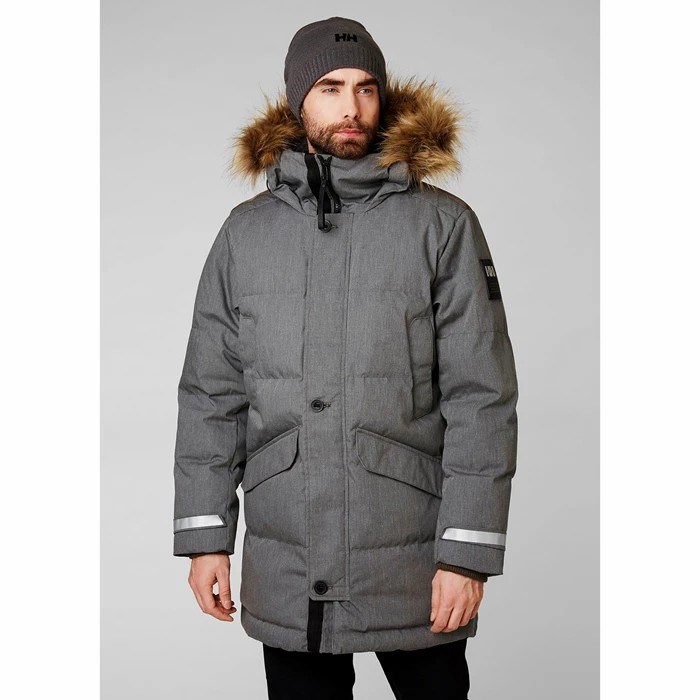 Men's Helly Hansen Barents Winter Jackets Grey | 024-AWCREU