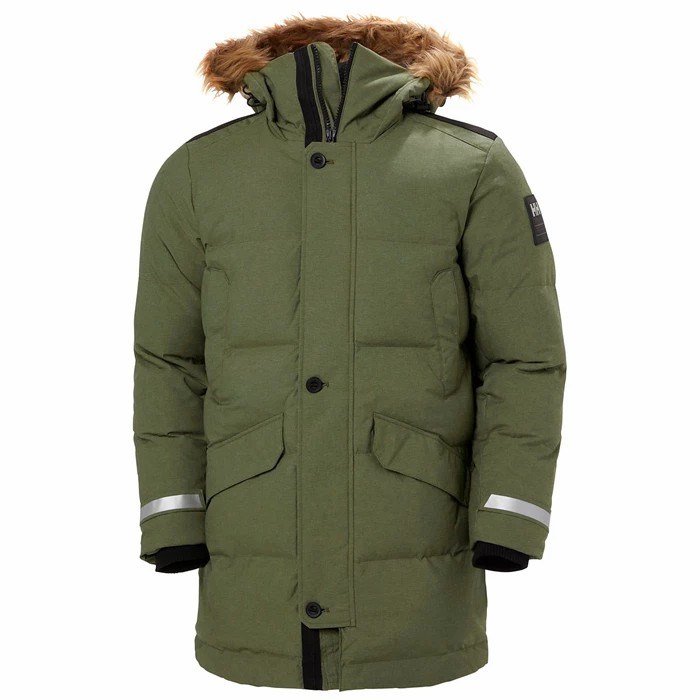 Men's Helly Hansen Barents Winter Jackets Grey / Green | 319-QKZRTV