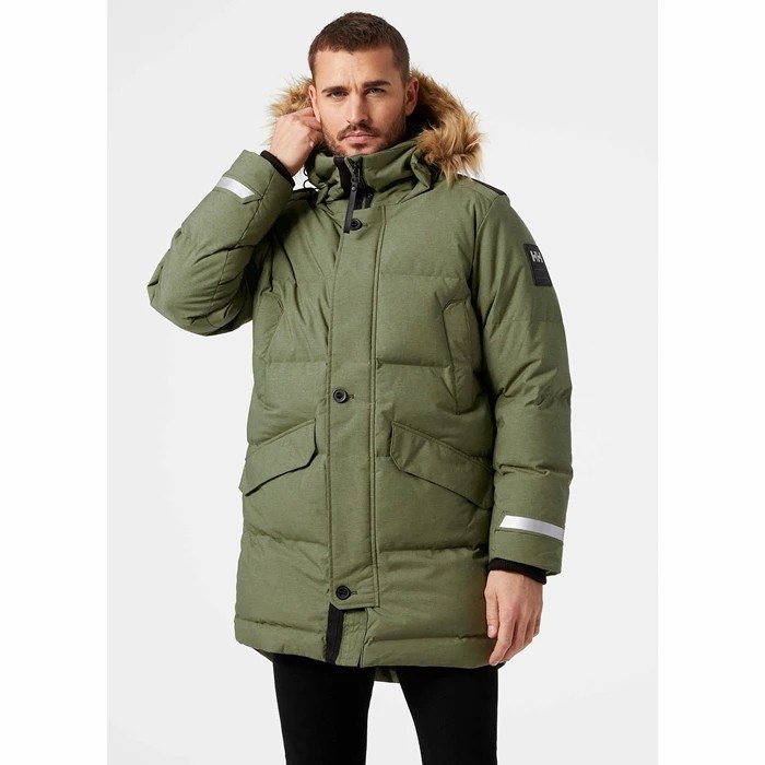 Men's Helly Hansen Barents Winter Jackets Grey / Green | 319-QKZRTV