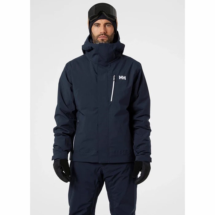 Men's Helly Hansen Bonanza Mono Material Ski Jackets Navy | 016-FTVBKX