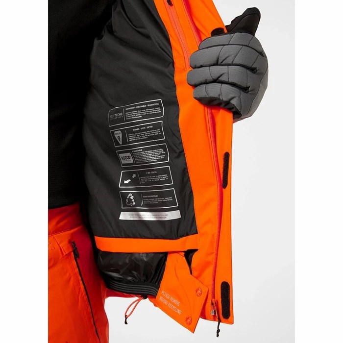 Men's Helly Hansen Bonanza Mono Material Ski Jackets Orange | 305-RKYAMQ