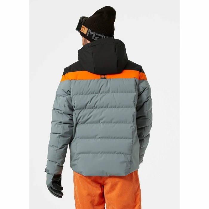 Men's Helly Hansen Bossanova Puffy Ski Jackets Grey | 380-BSZWGD