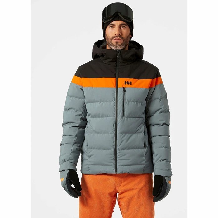 Men's Helly Hansen Bossanova Puffy Ski Jackets Grey | 380-BSZWGD