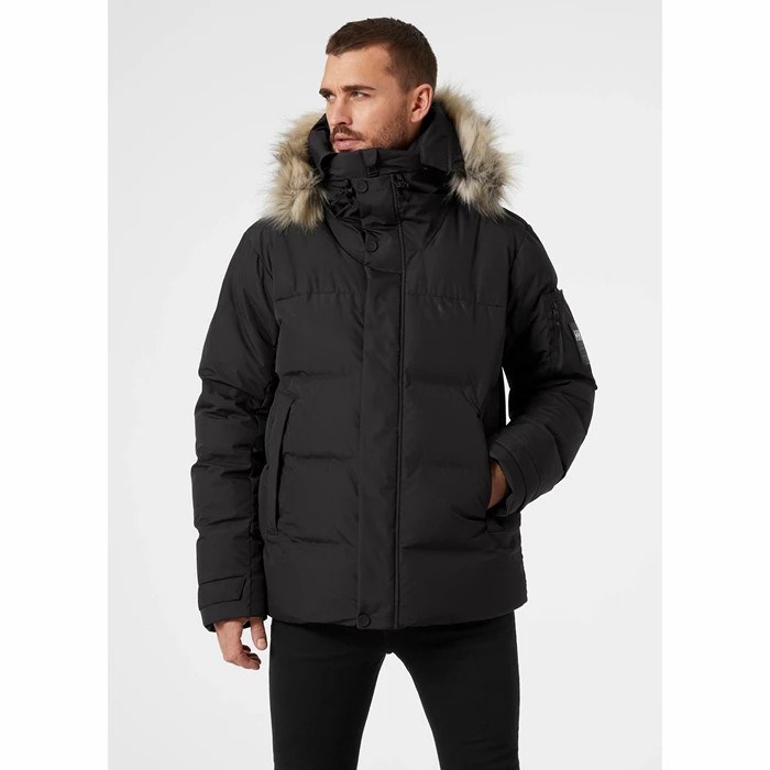 Men's Helly Hansen Bouvet Winter Jackets Black | 025-MDGTLX