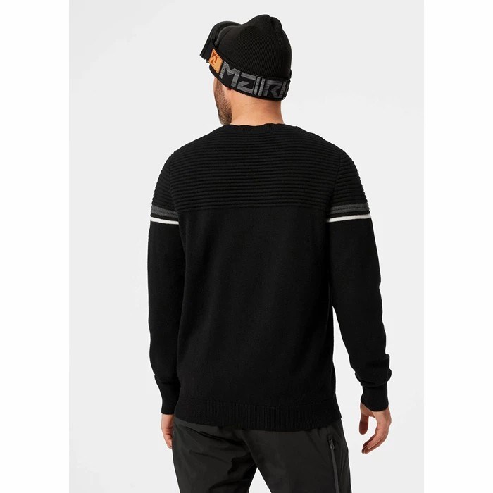 Men's Helly Hansen Carv Knitted Sweaters Black | 386-FLBTOS