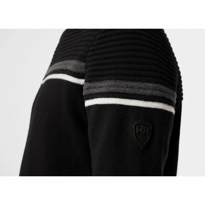 Men's Helly Hansen Carv Knitted Sweaters Black | 386-FLBTOS