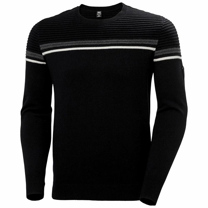 Men\'s Helly Hansen Carv Knitted Sweaters Black | 386-FLBTOS