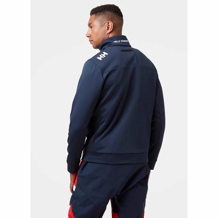 Men's Helly Hansen Crew Fleece Jackets Navy | 950-UGZICW