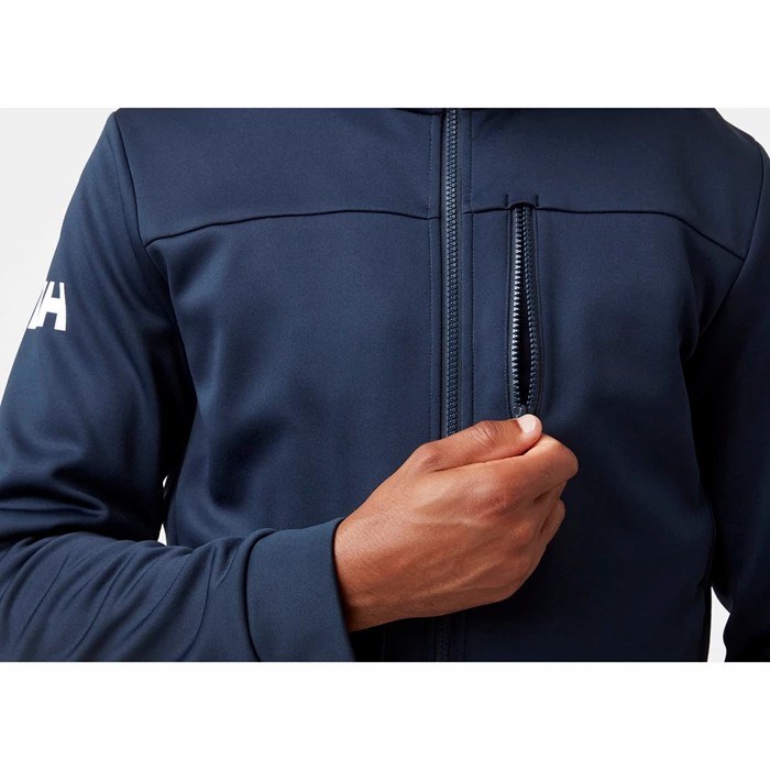 Men's Helly Hansen Crew Fleece Jackets Navy | 950-UGZICW