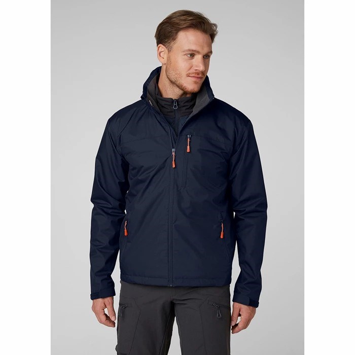 Men's Helly Hansen Crew Hooded Casual Jackets Navy | 483-VZIGXS