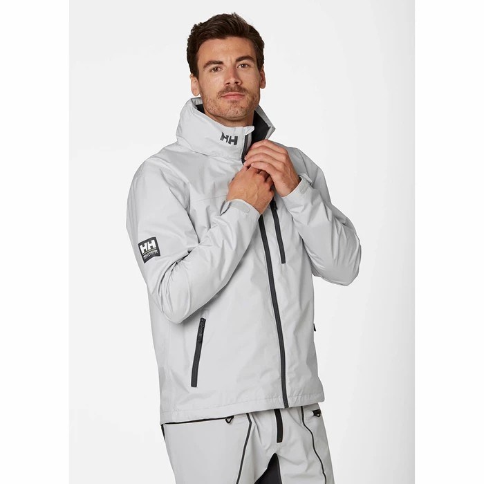 Men's Helly Hansen Crew Hooded Casual Jackets Grey | 547-PZVSGC