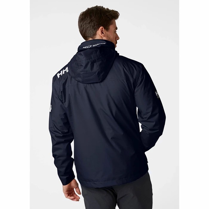 Men's Helly Hansen Crew Hooded Midlayer Sailing Jackets Navy | 138-WLDUMI