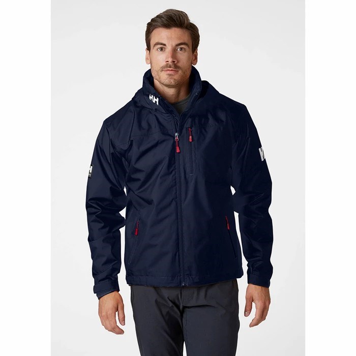 Men's Helly Hansen Crew Hooded Midlayer Sailing Jackets Navy | 138-WLDUMI