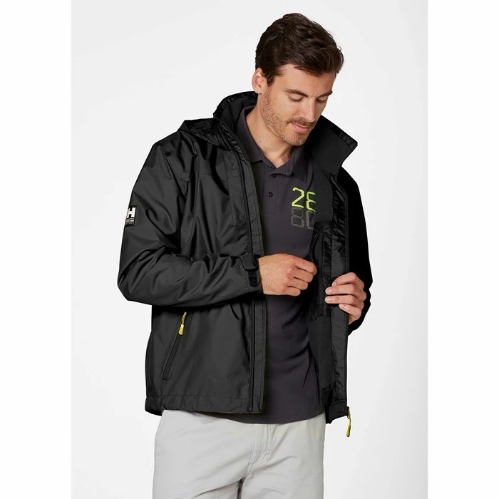 Men's Helly Hansen Crew Hooded Midlayer Sailing Jackets Black | 215-NFWOKT