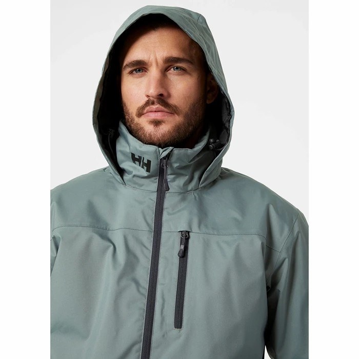 Men's Helly Hansen Crew Hooded Midlayer Sailing Jackets Grey | 372-FEATNG