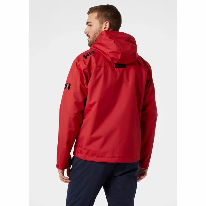 Men's Helly Hansen Crew Hooded Midlayer Insulated Jackets Red | 394-MRTXDF