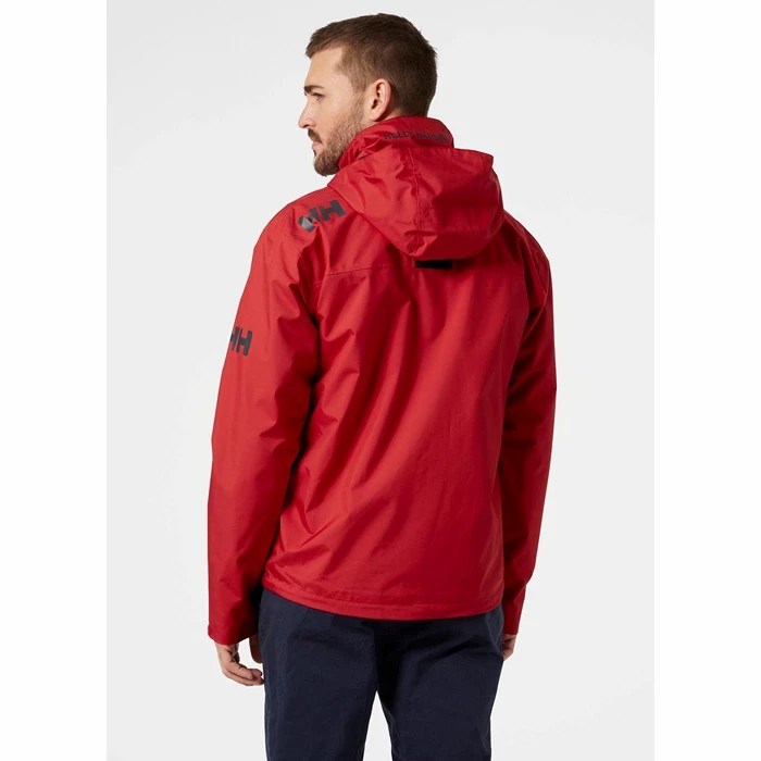 Men's Helly Hansen Crew Hooded Sailing Jackets Red | 406-EGKVLW