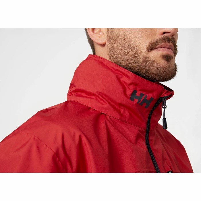 Men's Helly Hansen Crew Hooded Sailing Jackets Red | 406-EGKVLW