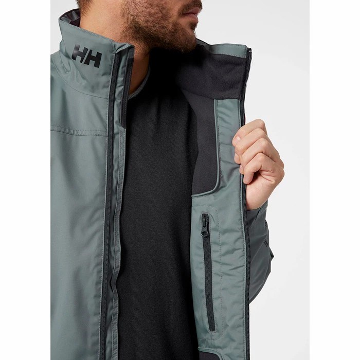 Men's Helly Hansen Crew Midlayer Sailing Jackets Grey | 906-LMIBOC