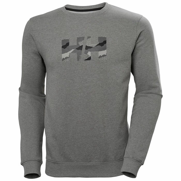 Men\'s Helly Hansen F2f Organic Cotton Sweatshirts Grey | 439-ZWHAOB