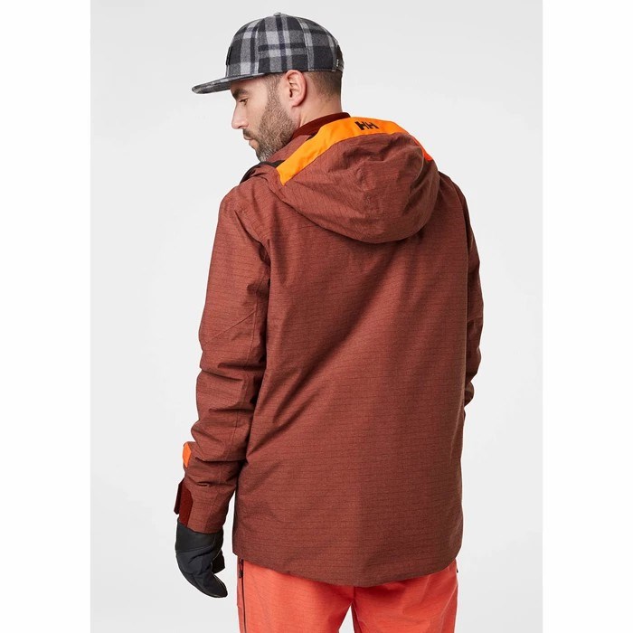 Men's Helly Hansen Garibaldi 2.0 Ski Jackets Brown / Red | 593-LXFKCA