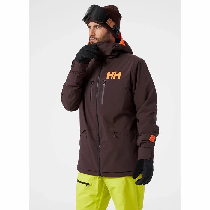 Men's Helly Hansen Garibaldi Infinity Ski Jackets Grey / Brown | 841-MOLBSY