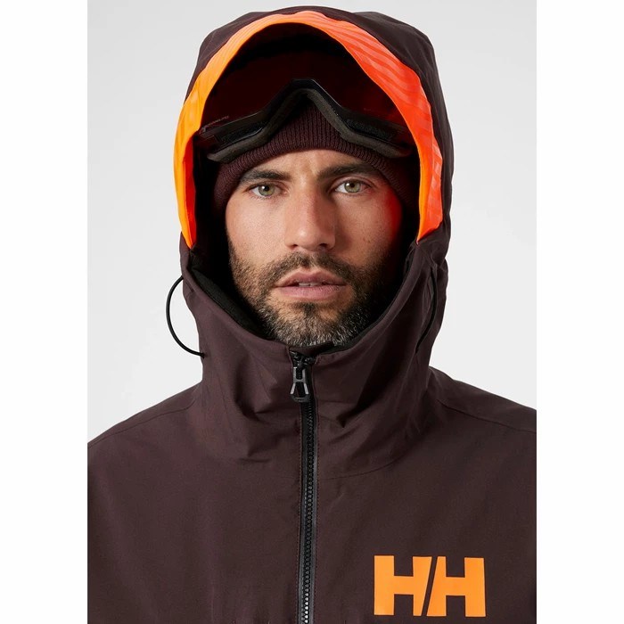 Men's Helly Hansen Garibaldi Infinity Ski Jackets Grey / Brown | 841-MOLBSY