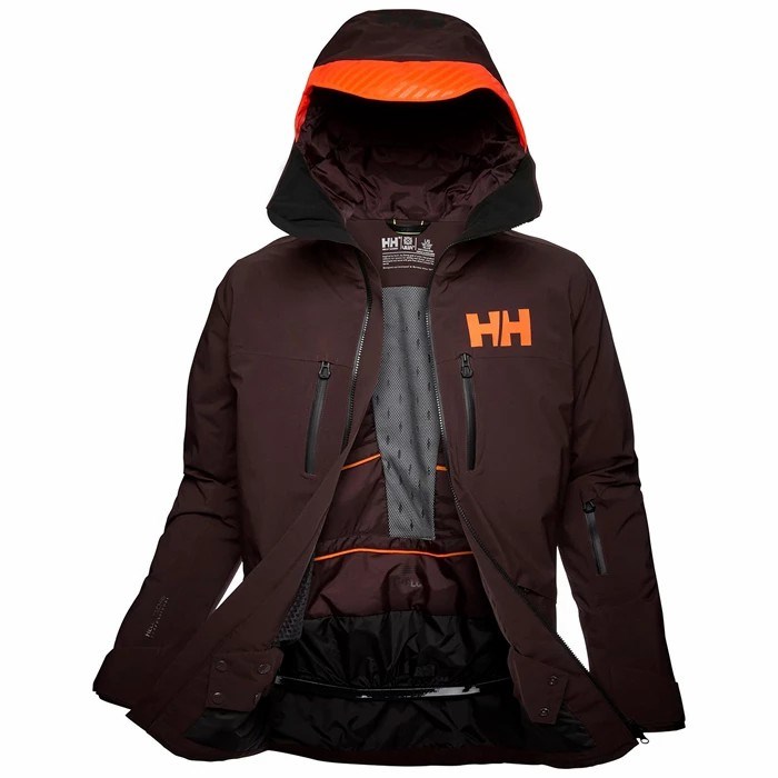 Men\'s Helly Hansen Garibaldi Infinity Ski Jackets Grey / Brown | 841-MOLBSY