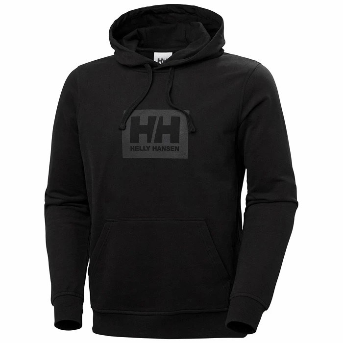 Men\'s Helly Hansen Hh Boxhooded Sweatshirts Black | 538-SCGEXZ