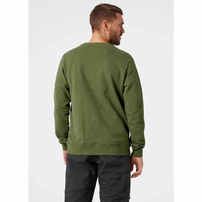 Men's Helly Hansen Hh Logo Crew Sweat Sweatshirts Green | 053-YEQZVU