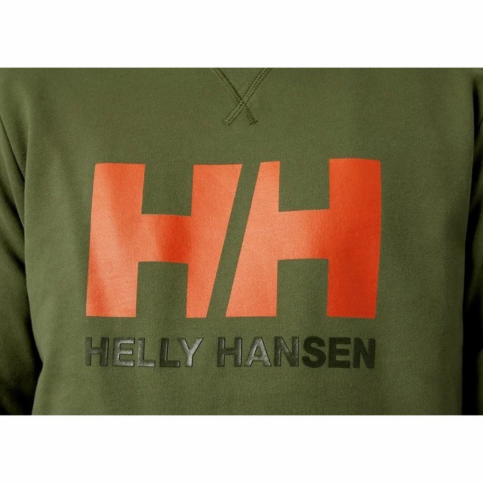 Men's Helly Hansen Hh Logo Crew Sweat Sweatshirts Green | 053-YEQZVU