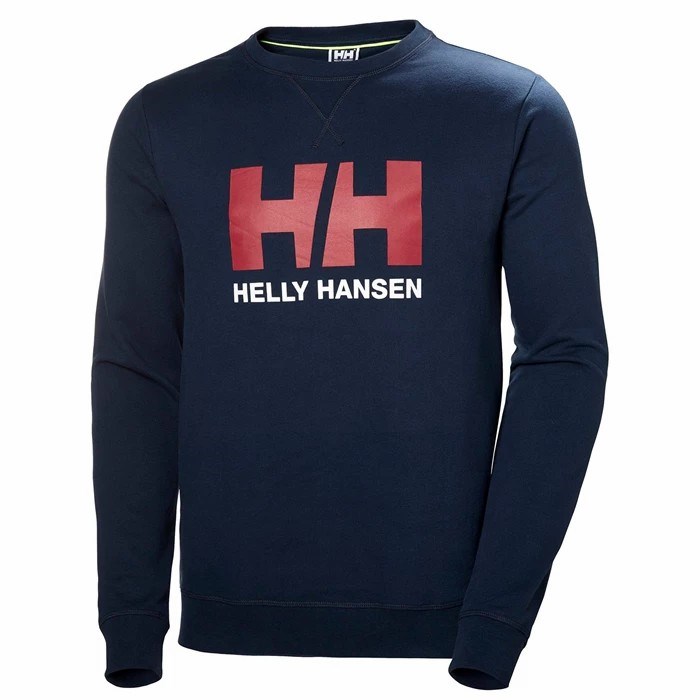 Men\'s Helly Hansen Hh Logo Crew Sweat Sweatshirts Navy | 394-MXHYIE