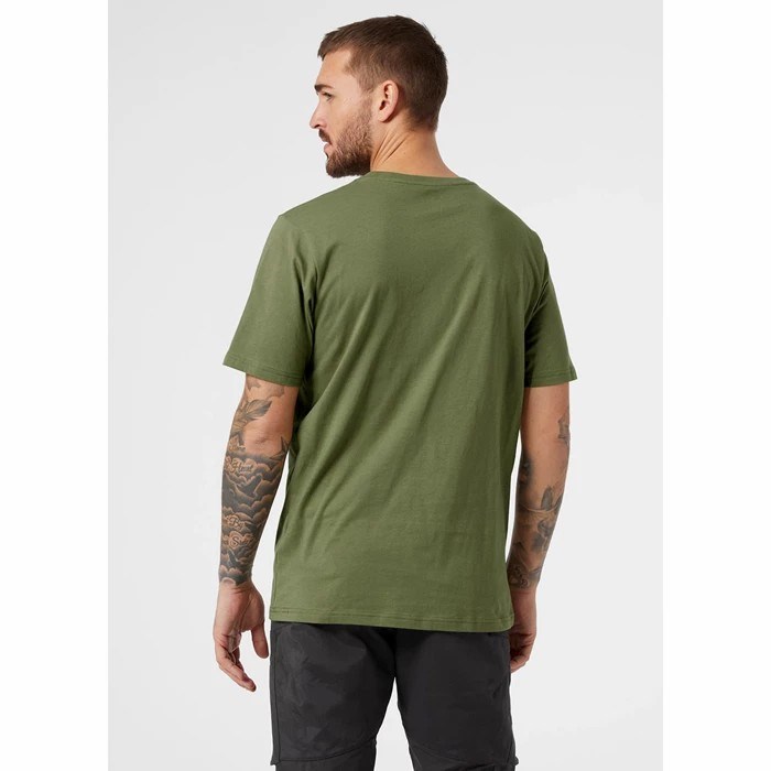 Men's Helly Hansen Hh Logo T Shirts Green | 465-FASJPO