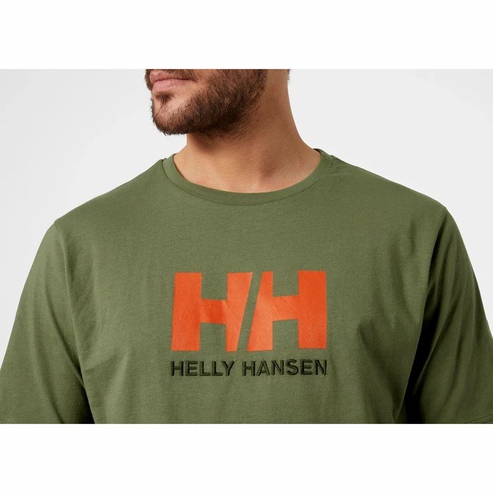 Men's Helly Hansen Hh Logo T Shirts Green | 465-FASJPO