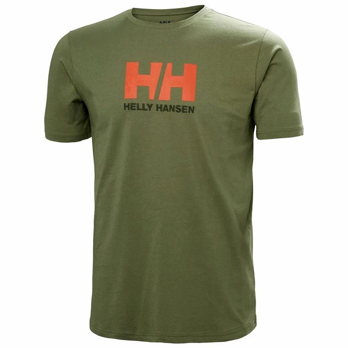 Men\'s Helly Hansen Hh Logo T Shirts Green | 465-FASJPO