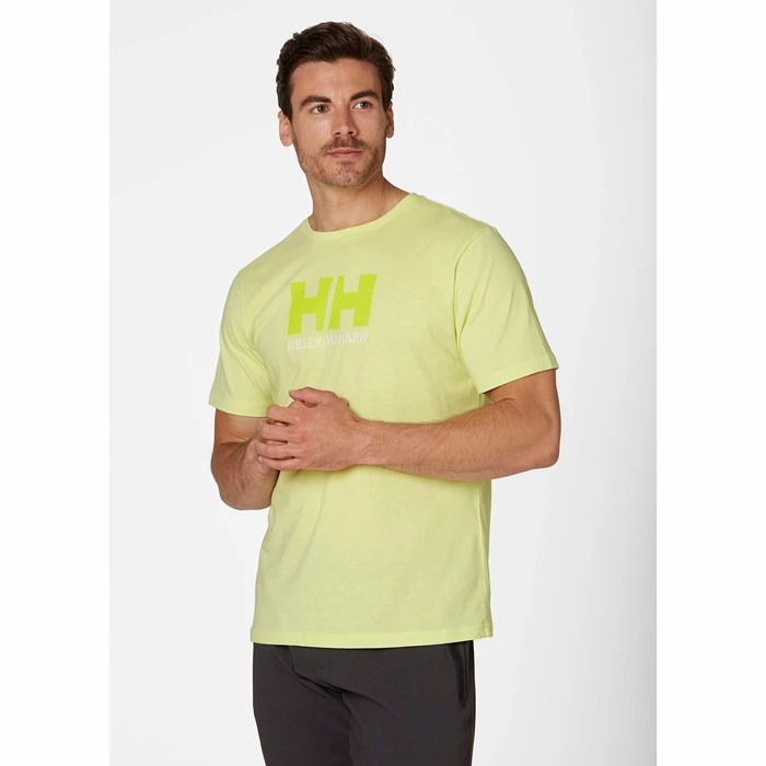 Men's Helly Hansen Hh Logo T Shirts Light Green | 384-YUFWCR