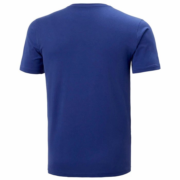 Men's Helly Hansen Hh Logo T Shirts Royal Blue | 378-MKTOUF