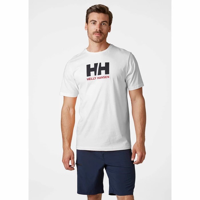 Men's Helly Hansen Hh Logo T Shirts White | 902-GYDQWU