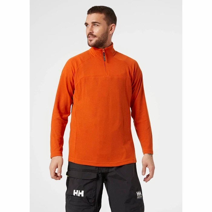 Men's Helly Hansen Hp 1/2 Zip Up Pullover Sweaters Red / Orange | 790-UPCSVQ