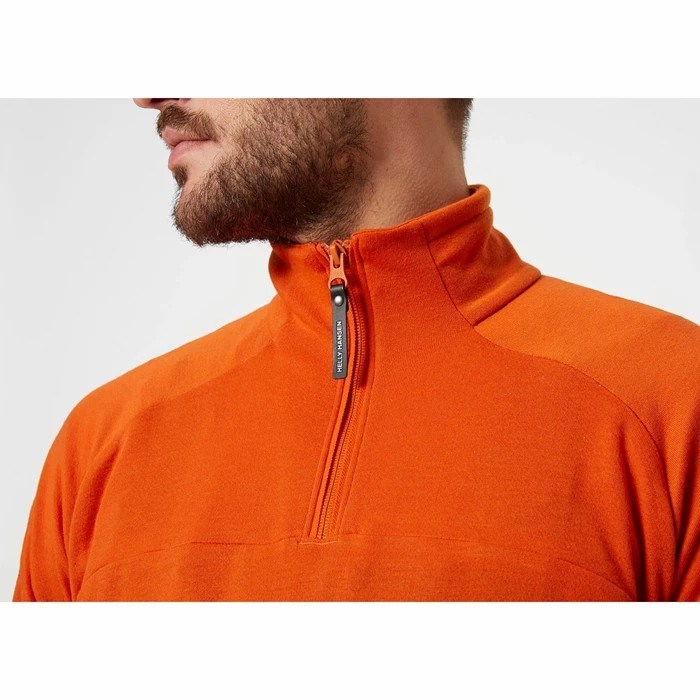 Men's Helly Hansen Hp 1/2 Zip Up Pullover Sweaters Red / Orange | 790-UPCSVQ