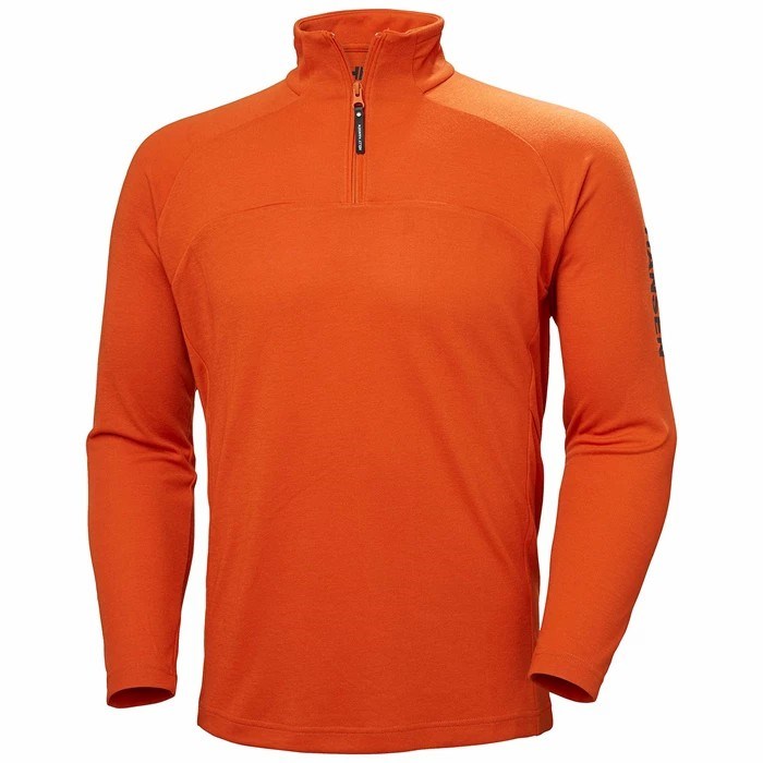 Men\'s Helly Hansen Hp 1/2 Zip Up Pullover Sweaters Red / Orange | 790-UPCSVQ