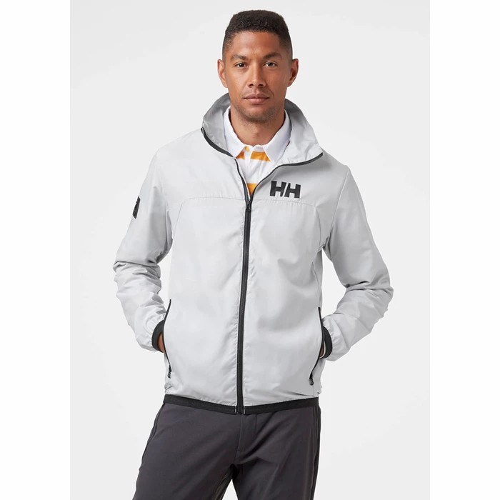 Men's Helly Hansen Hp Light Windbreaker Casual Jackets Grey | 247-FZJDPT