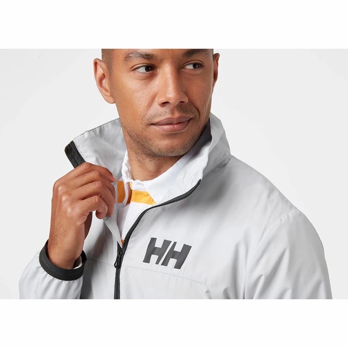 Men's Helly Hansen Hp Light Windbreaker Casual Jackets Grey | 247-FZJDPT